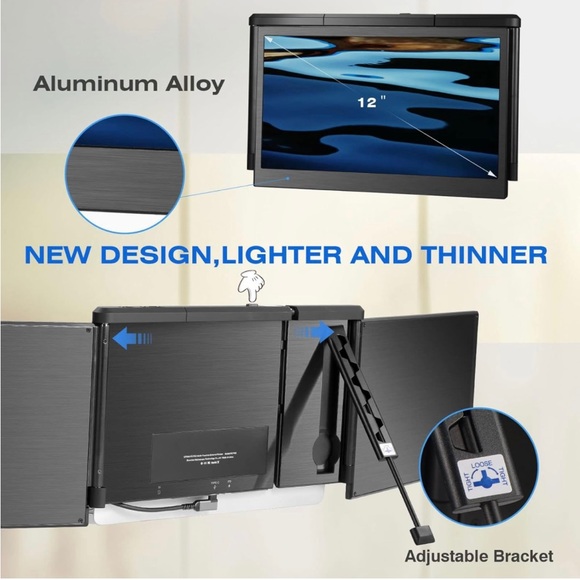 NWT JOYREAL OFIYAA PORTABLE DOUBLE 12” MONITOR FOR MACBOOK - Picture 5 of 16